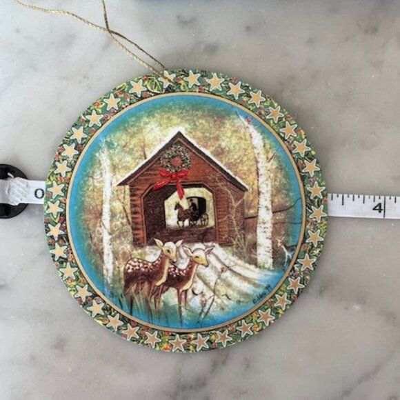 P BUCKLEY MOSS Winter at Meems Bottom Bridge Ornament 3RD in Trilogy 1999 - Picture 6 of 11